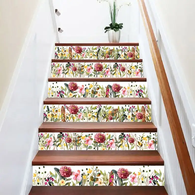 

Peel and Stick Wallpaper Stair Riser Decal Removable Stickers for Stairs Cut to Order