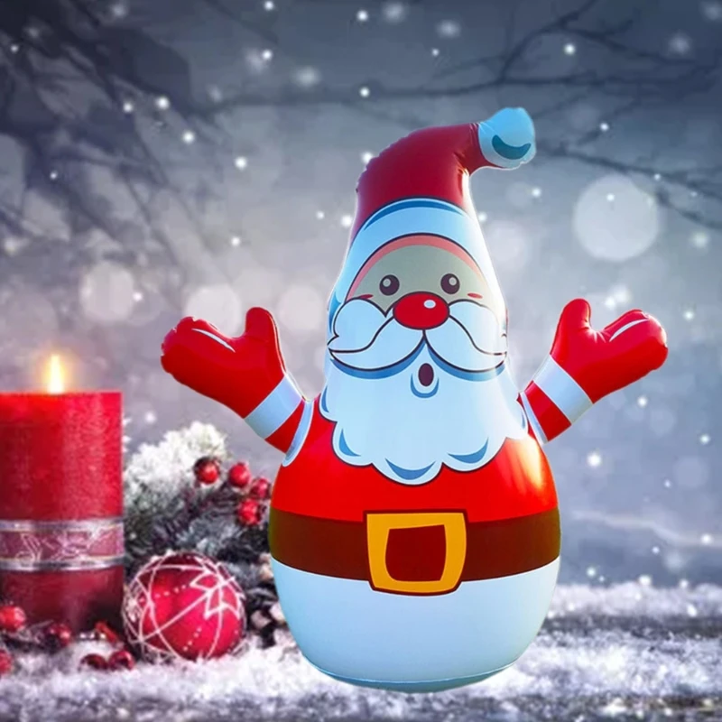 

Christmas Inflatable Santa Claus Ornament Build-in LED Lights Blow Up Party Decoration for Outdoor Indoor Easy Install