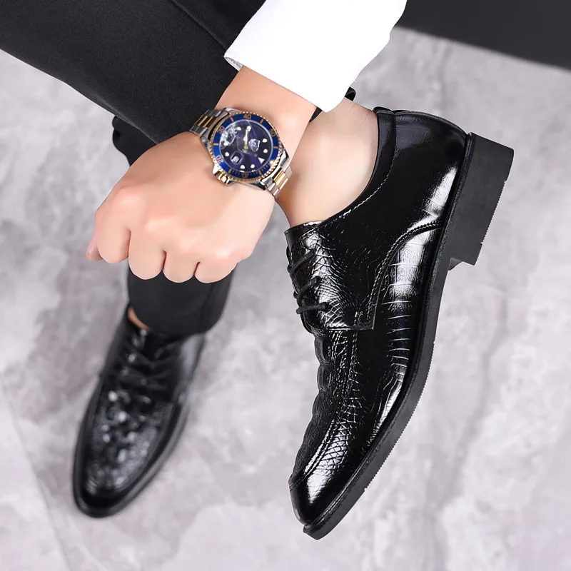 

Fashion Business Dress Men Shoes Formal Slip on Dress Shoes Mens Oxfords Footwear High Quality Leather Shoes for Men Loafers