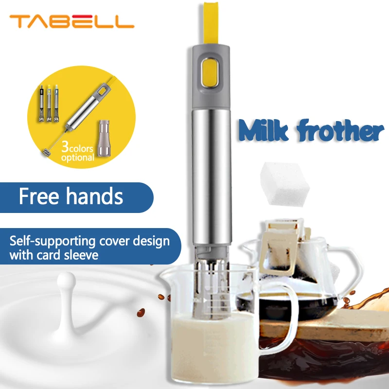TABELL Milk Frother Electric Blender Handheld Milk Frother Portable Coffee Mixer Automatic Blender Cappuccino Kitchen Home