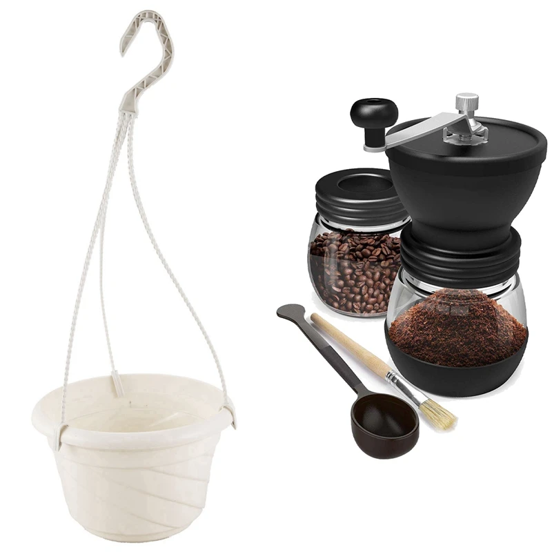 

Подвесной Держатель Для горшка с цепочкой для цветочных растений с ручной кофемолкой с керамическими заусенцами