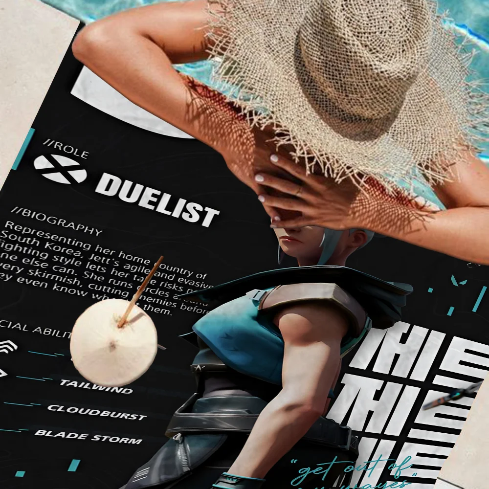 2023 Pop Shootout Game V-ValorantS пляжное полотенце для плавания в стиле аниме мягкая