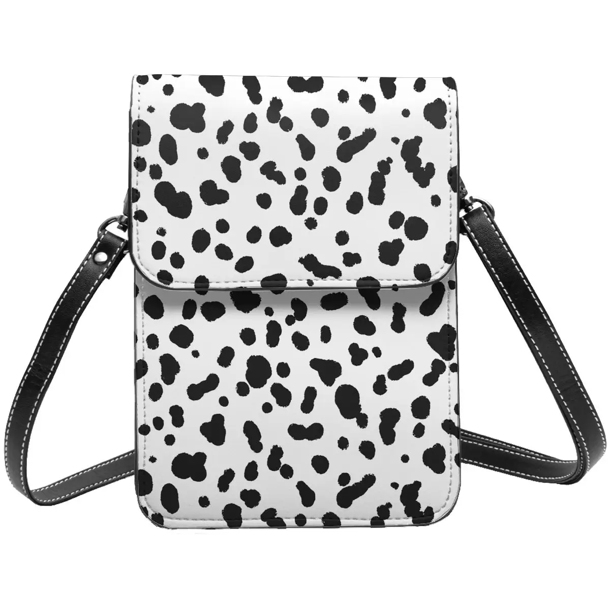 

Dalmatian Shoulder Bag Black And White Spots Streetwear Leather Mobile Phone Bag Woman Gift Stylish Bags