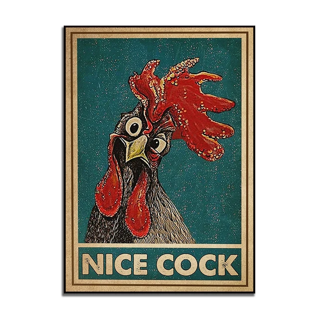 

Ретро плакат с цыпленком на канве