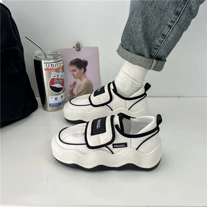 

Женские кроссовки на платформе, Вулканизированная подошва, классический дизайн, Симпатичная повседневная обувь, на весну