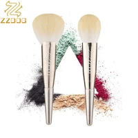zzdog single large loose powder brush high quality makeup brushes for face golden fan shape contour blush cosmetics tools 1pcs
