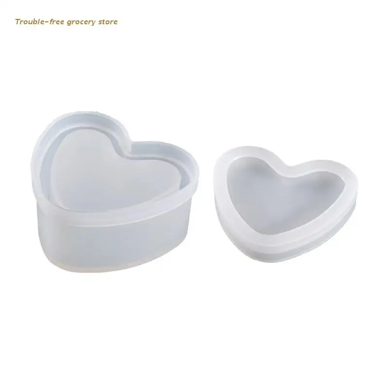 

Irregular Heart Storage Box Resin Organizer Mold with Lid for DIY Jewelry Craft