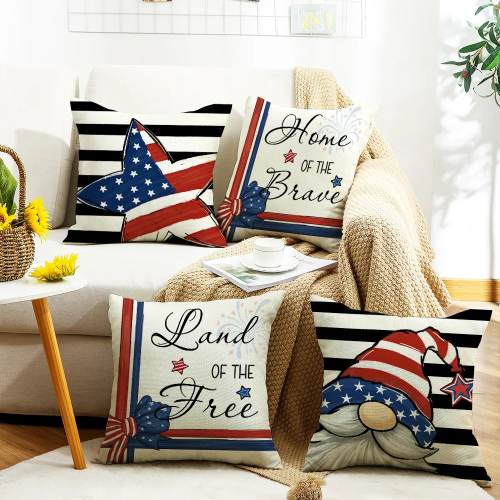 

45x45 см 4 июля США Наволочка на подушку День Независимости домашний Декор Наволочка на подушки с американским флагом офисные диванные подушк...