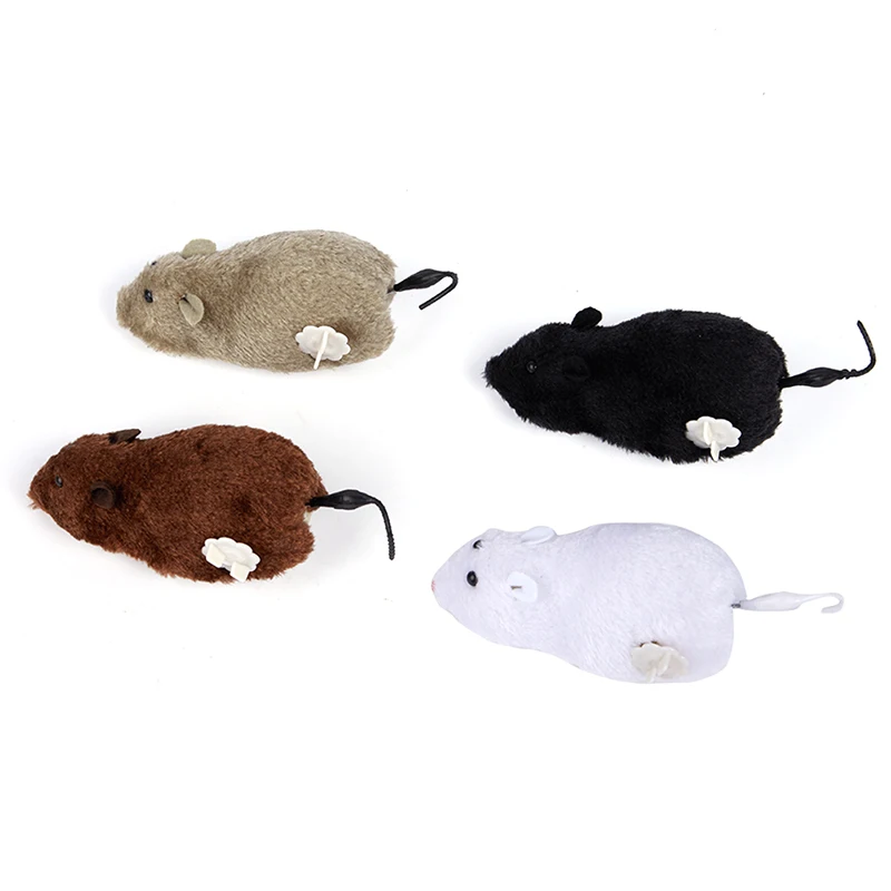 

1Pc Hot Sale Creative Clockwork Power Plush Mouse Cat And Dog Play Toys Mechanical Motion Mouse Random Colour