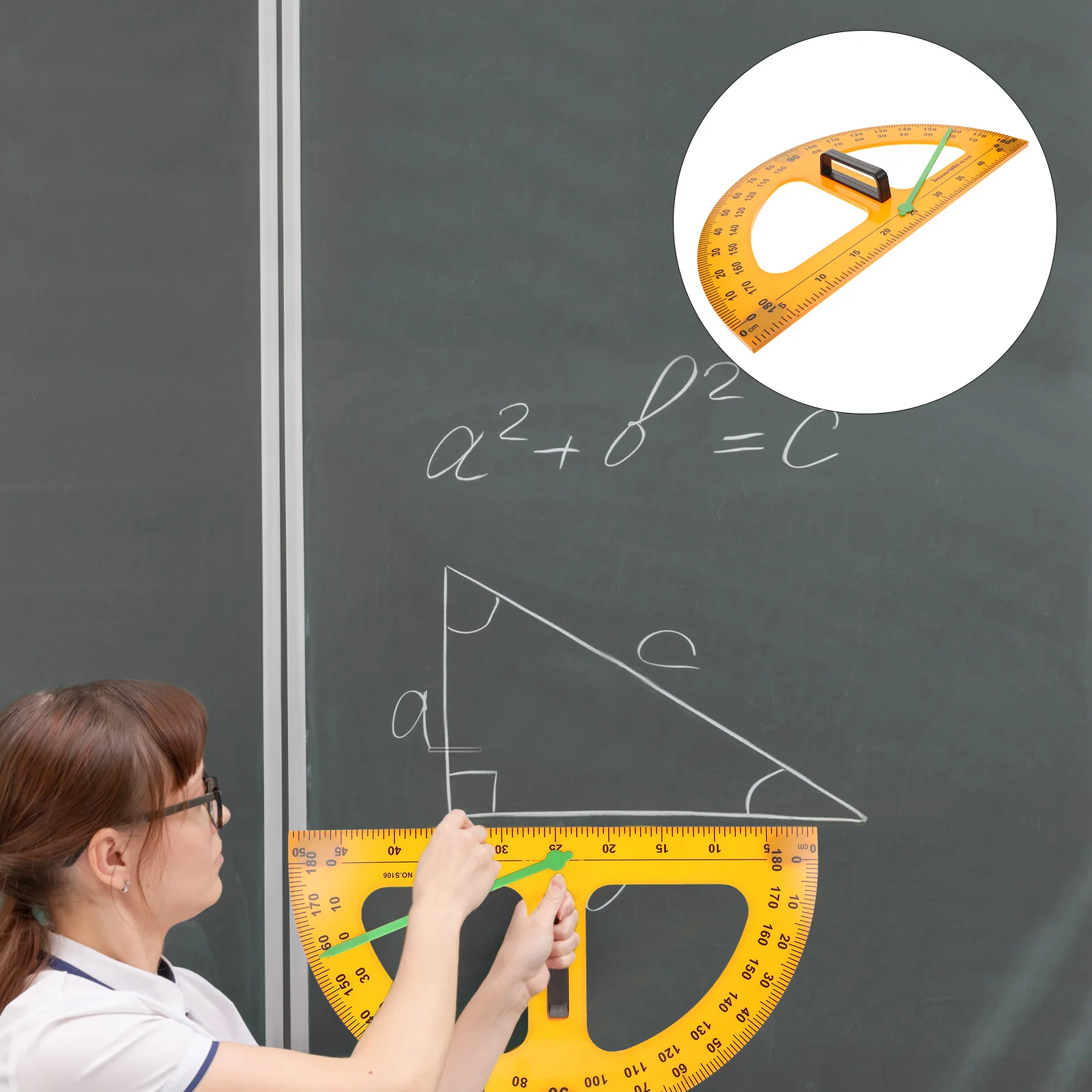 

Teaching Protractor School Supply Drawing Tool Arm Swing Math Accessory Magnetic Student