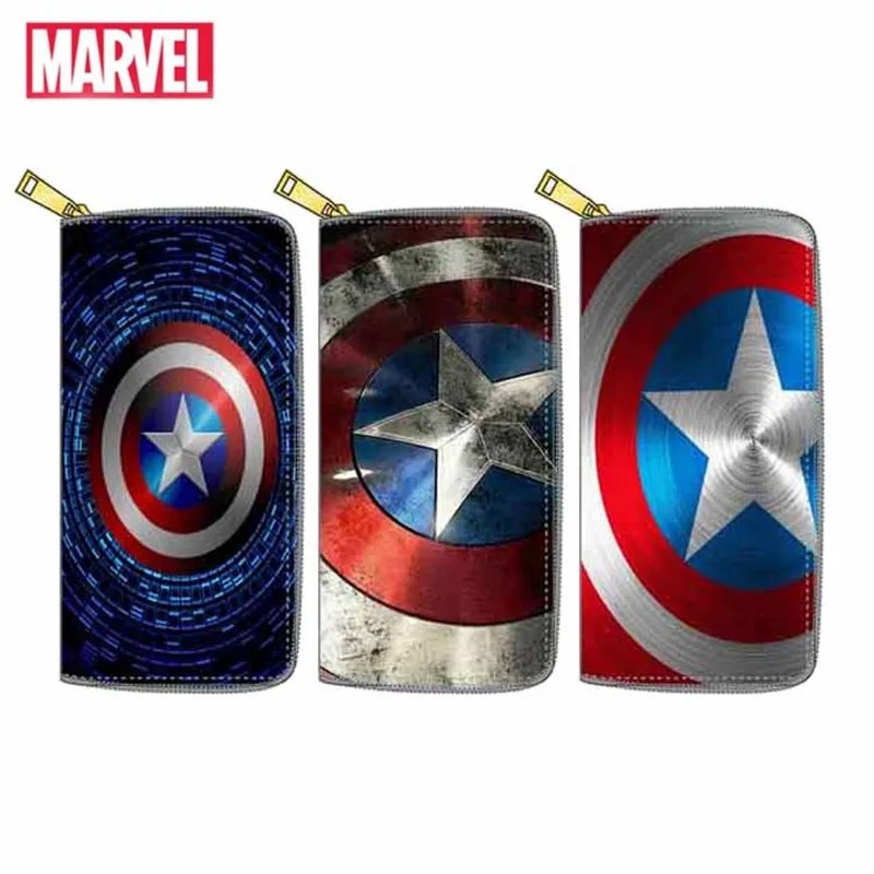 Мужской кошелек Marvel, длинный многофункциональный бумажник из искусственной кожи с изображением героев Диснея, Железного Человека-паука, кошелек для женщин