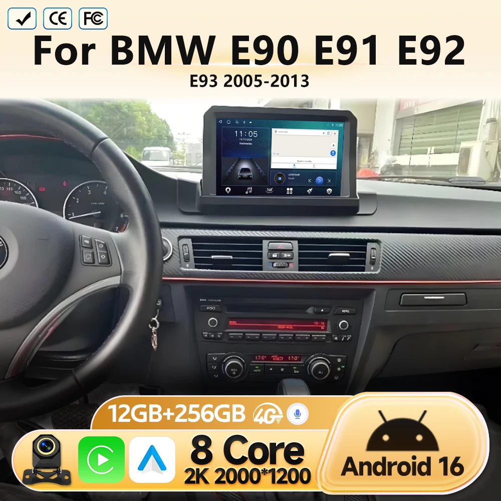 Фото Автомобильная магнитола Android для BMW E90 E91 E92 E93 2005-2013 с Carplay, мультимедийный видеоплеер, навигация GPS, головное устройство, без 2 DIN №1
