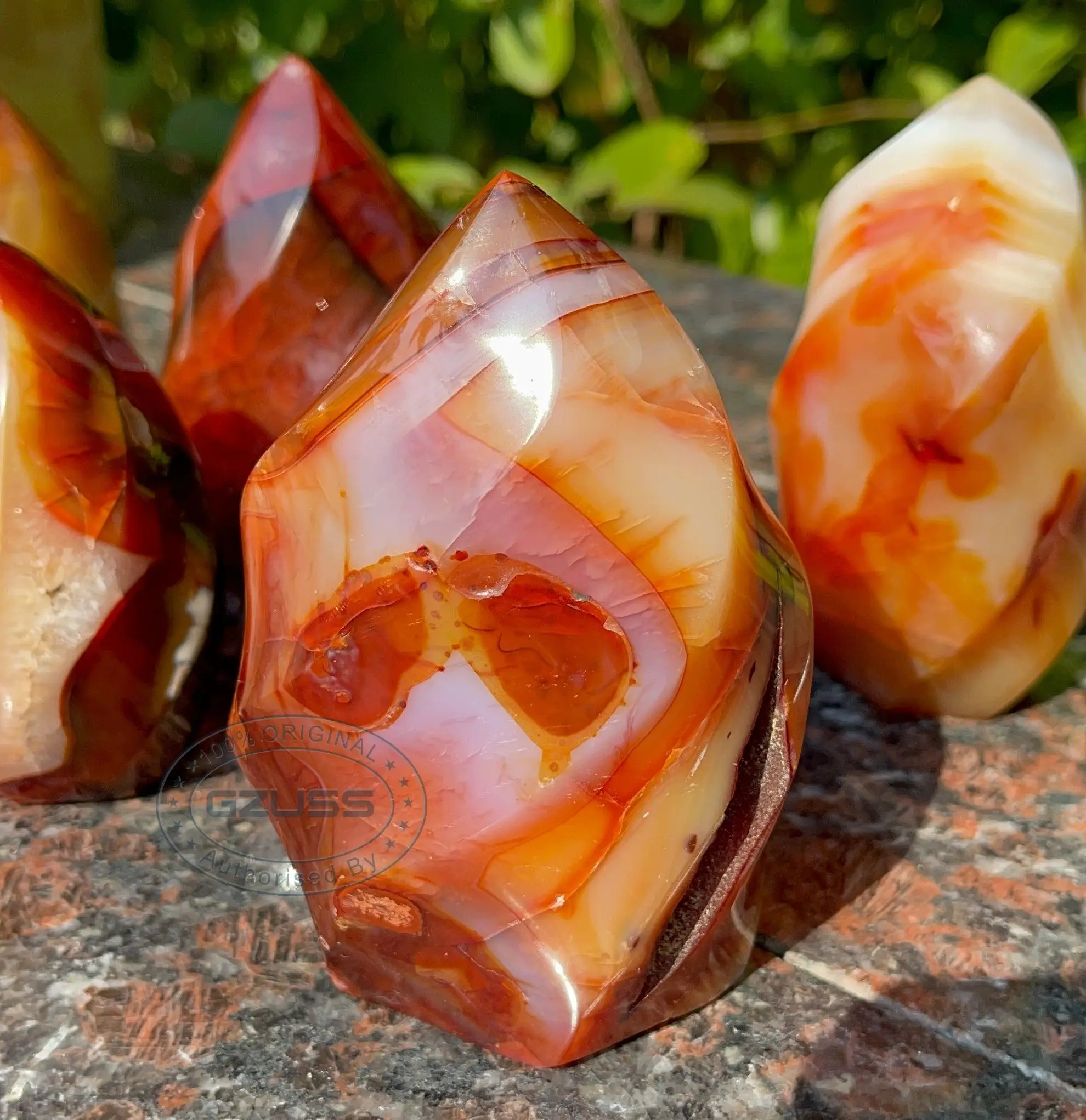 

Carnelian Flame Tower (3.5"- 5") Carnelian Stone Spiral Polished Carnelian Tower Carnelian Crystal Point Sacral Chakra Crystal