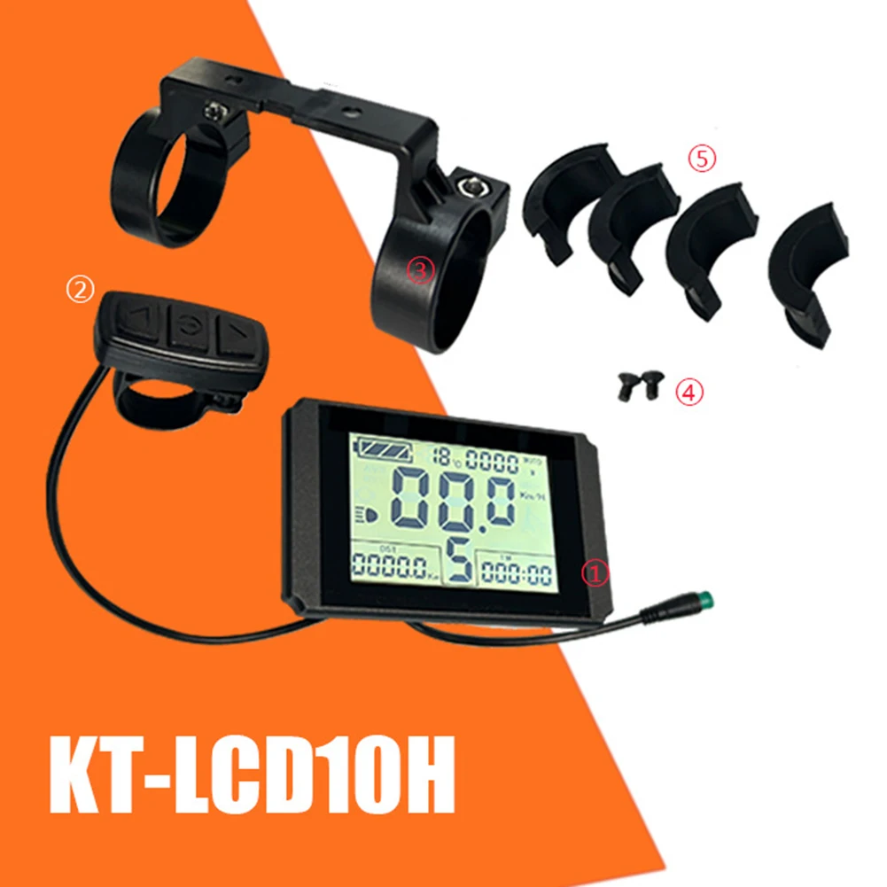 

For Kunteng KT-LCD10H LCD Black Electric Bicycle Modified Instrument/Waterproof Connector Ebike Display