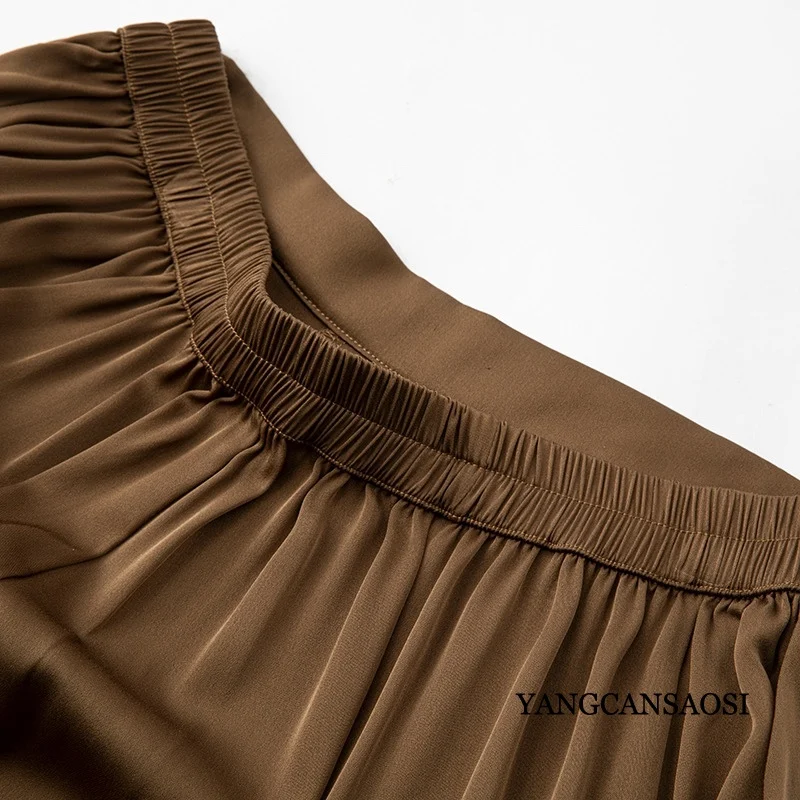 Женские модные весенние прямые брюки из 2024 натурального шелка тутового