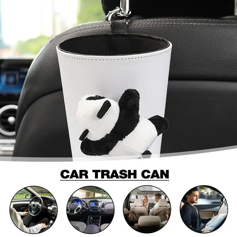 

Car Interior Storage Case Trash Bin Push Can Mini Tray Dustbin Garbage Box Door Seat Clip Holder Bin SUVs Automotive Accessories