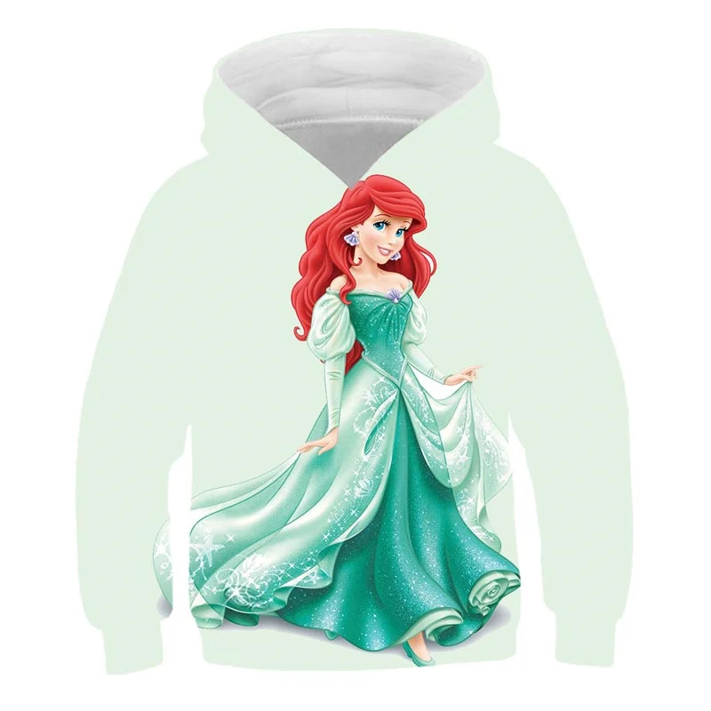 

3D Printed Disney Series Ariel Hoodies Children Sweatshirts Boys Oversized Hoodie Girls Streetwear Pullover Kids Hip Hop Tops