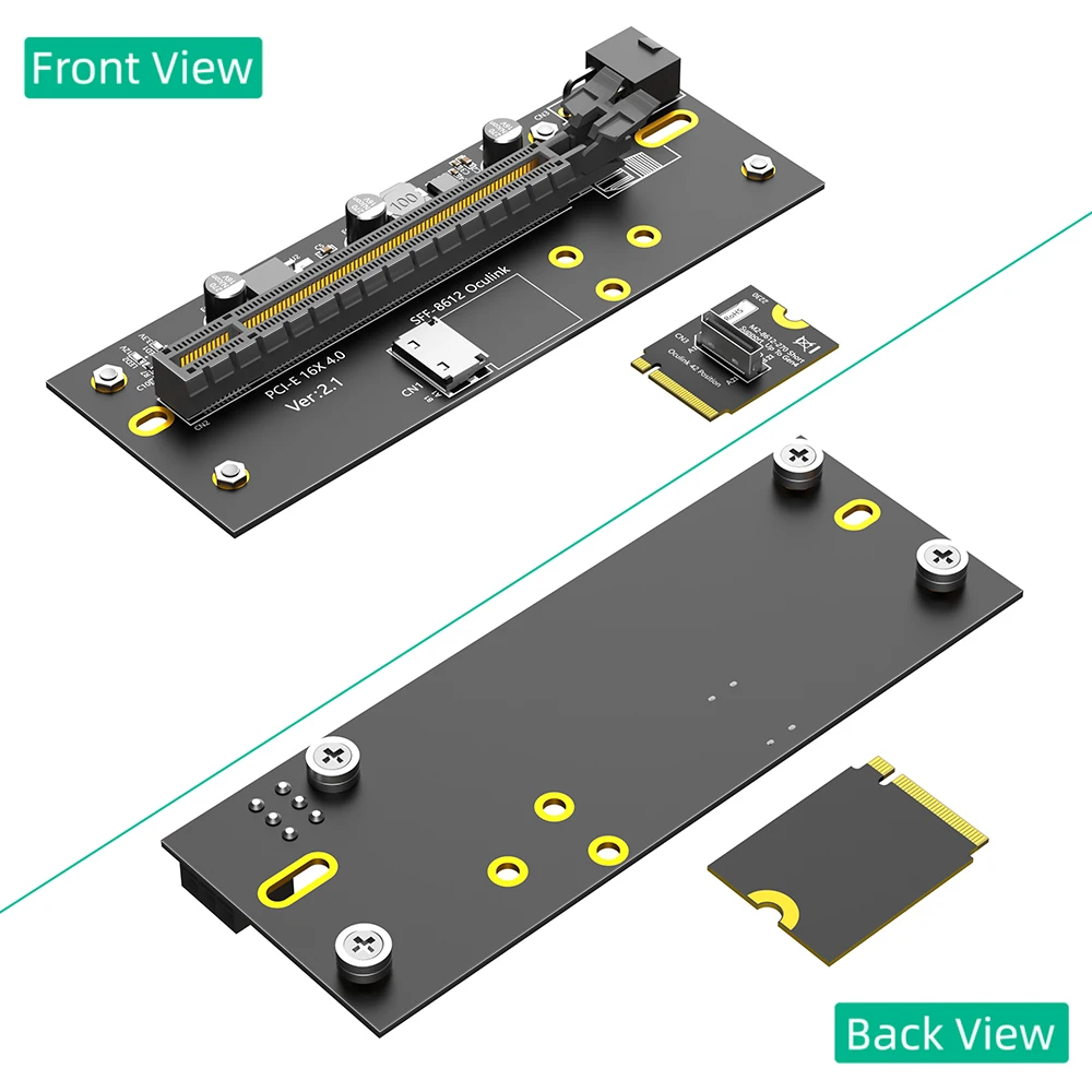 Фото Кабель-удлинитель Oculink SFF-8612 для M.2 M-Key 2230 на PCI-e 4.0 X16 (горячая продажа), для использования в качестве внешней видеокарты, SFF-8612 с правым расположением разъемов №3