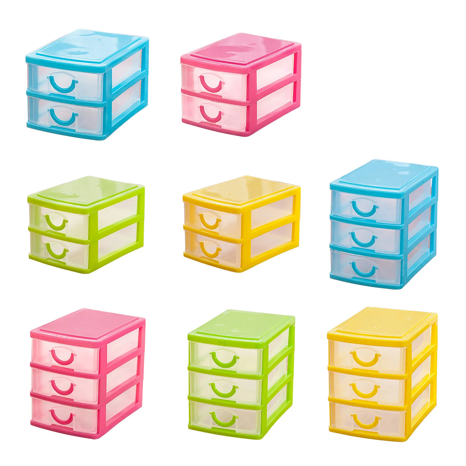 

Fashionmini Translucent Drawer Type Plastic Storage Box(Blue 3 Layers)