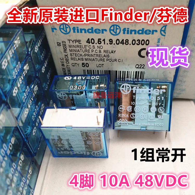 Новое реле типа 40 51 48VDC Finder 48Vdc 4Pin DC48V (хорошее качество) |