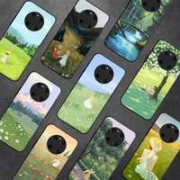 cartoon scenery girl phone case for samsung a51 a30s a52 a71 a12 for huawei honor 10i for oppo vivo y11 cover