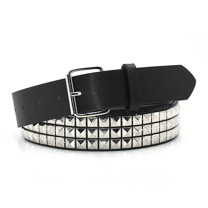 Pyramid Fashion Rivet Belt Men&Women's Studded Belt Punk Rock With Pin Buckle Hardware Jeans Designer Female Waist Belts