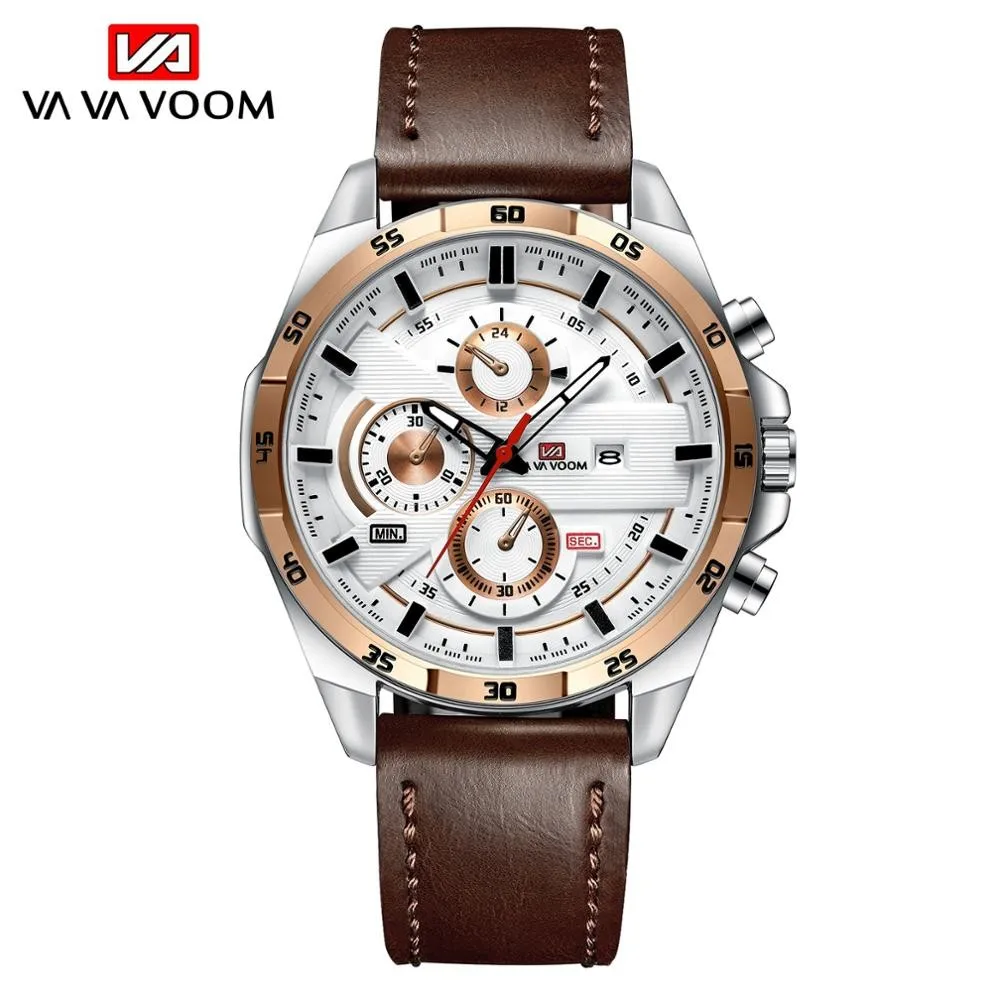 

New Fashion Mens Watch Top Brand Luxury Waterproof Sport Quartz Clock Military Leather