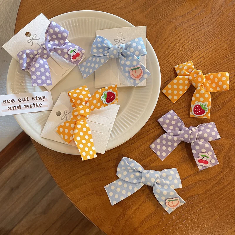 

Dot Print Bowknot Hair Clips Hair Pins For Girls Butterfly Hair Accessories Children Bow Hair Grips Barrettes Kids Hairpin