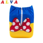 Тканевые подгузники ALVABABY, детские новые цифровые подгузники с 1 вставкой из микрофибры