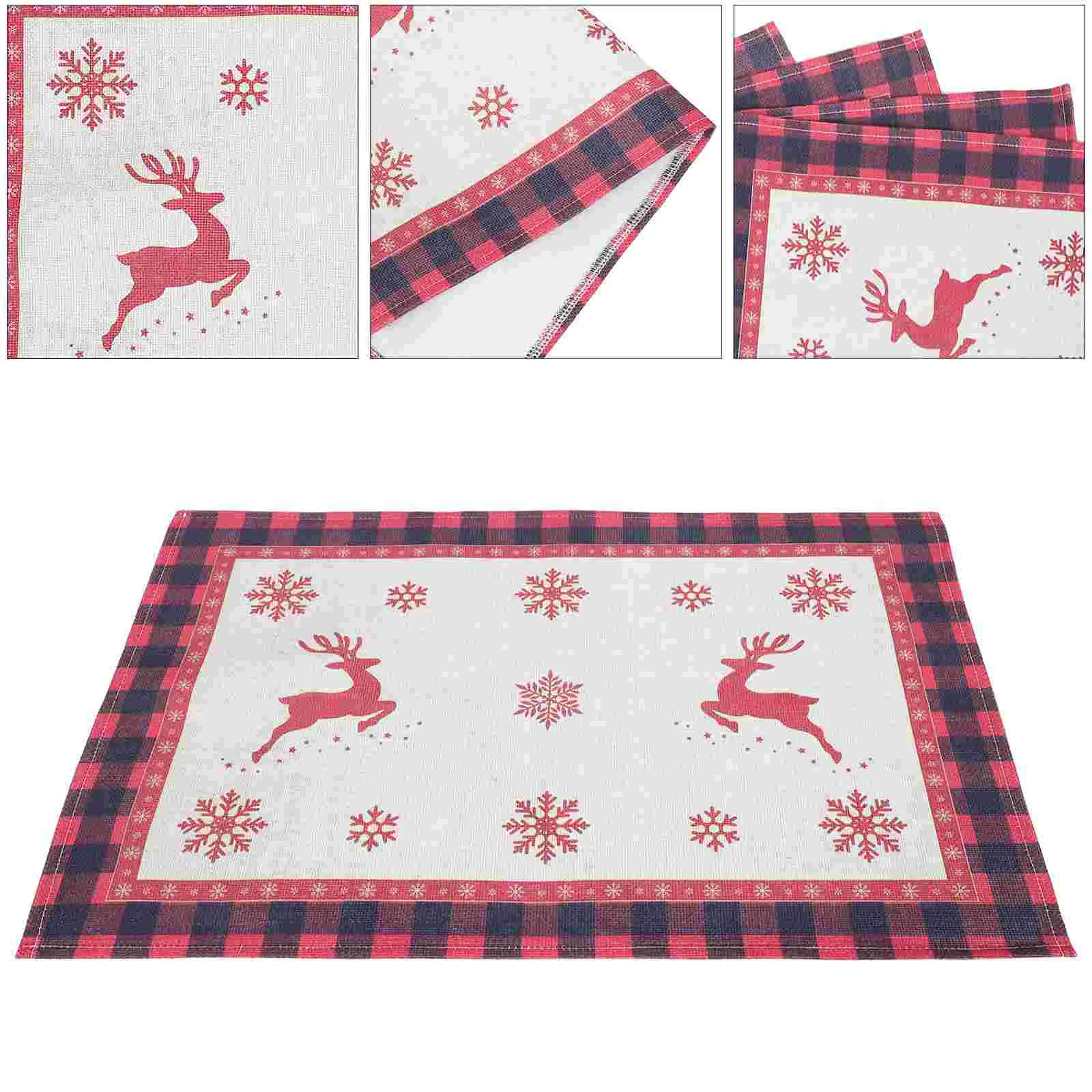 

Table Christmas Party Tablecloth Mat Cover Decor Placemat Printing Restaurant Placemats Farmhouse Favorwedding Dish Holiday