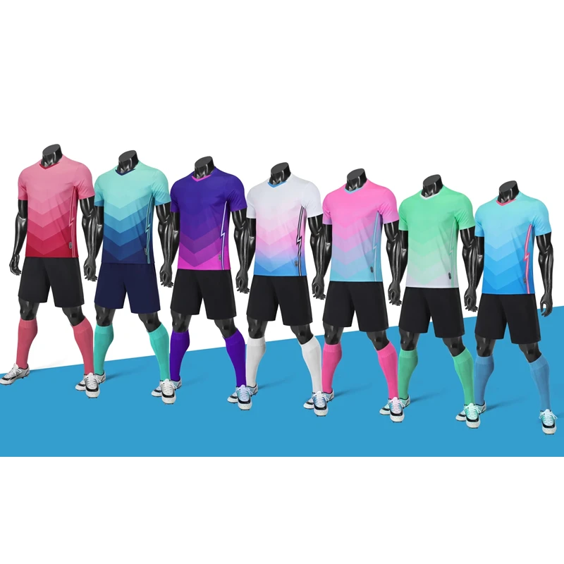 

2022 Soccer Team Jerseys Quick Drying Breathable Sportswear Custom Style Short Men's Short Sleeve Suit Children Sport Uniforms