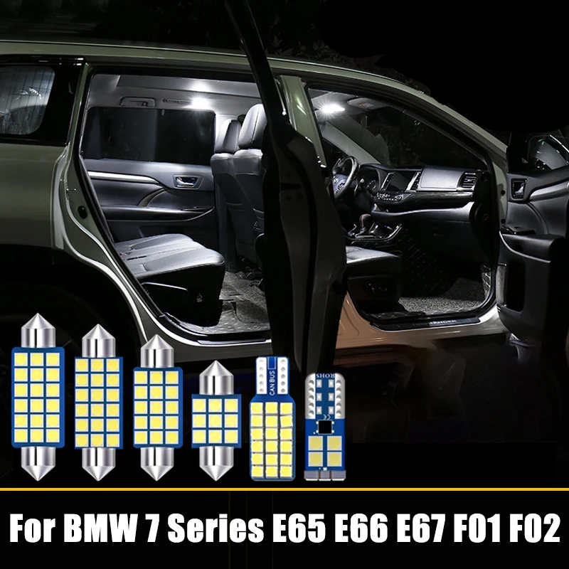 

For BMW 7 Series E65 E66 E67 F01 F02 2002-2012 2013 2014 2015 12V LED Car Dome Reading Lamps Vanity Mirror Lights Trunk Bulbs