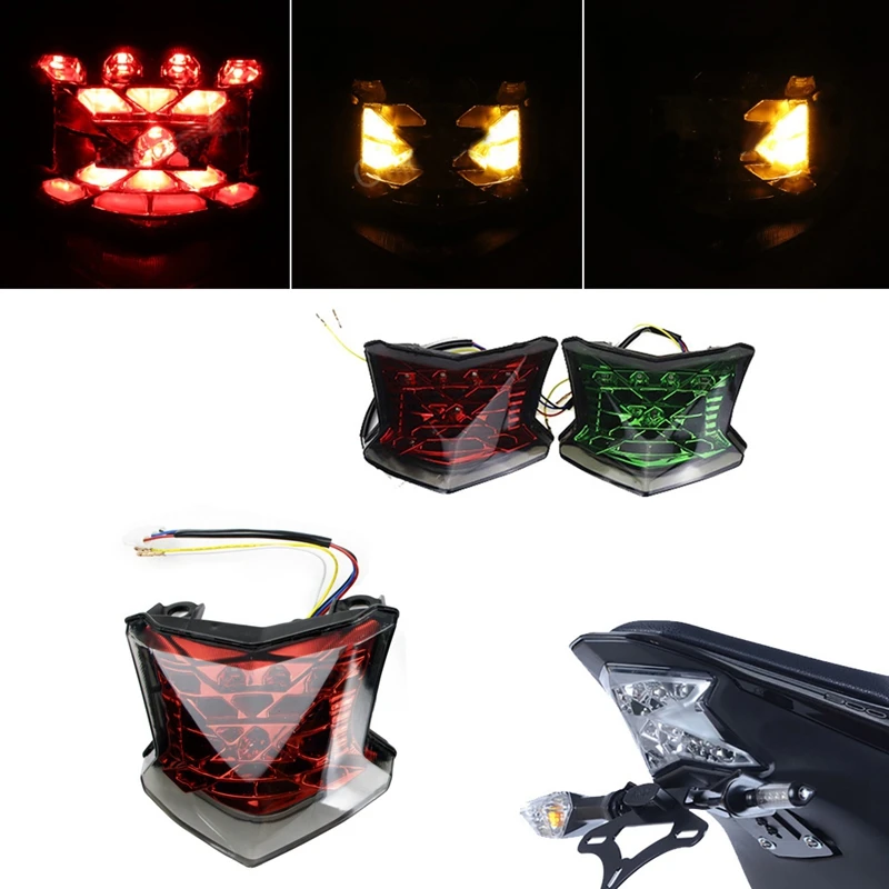 

Мотоциклетный интегрированный светодиодный задний фонарь, светильник п-сигнал, Сигналы поворота для Kawasaki Z650 Z900 NINJA 650 ABS 2017-2020