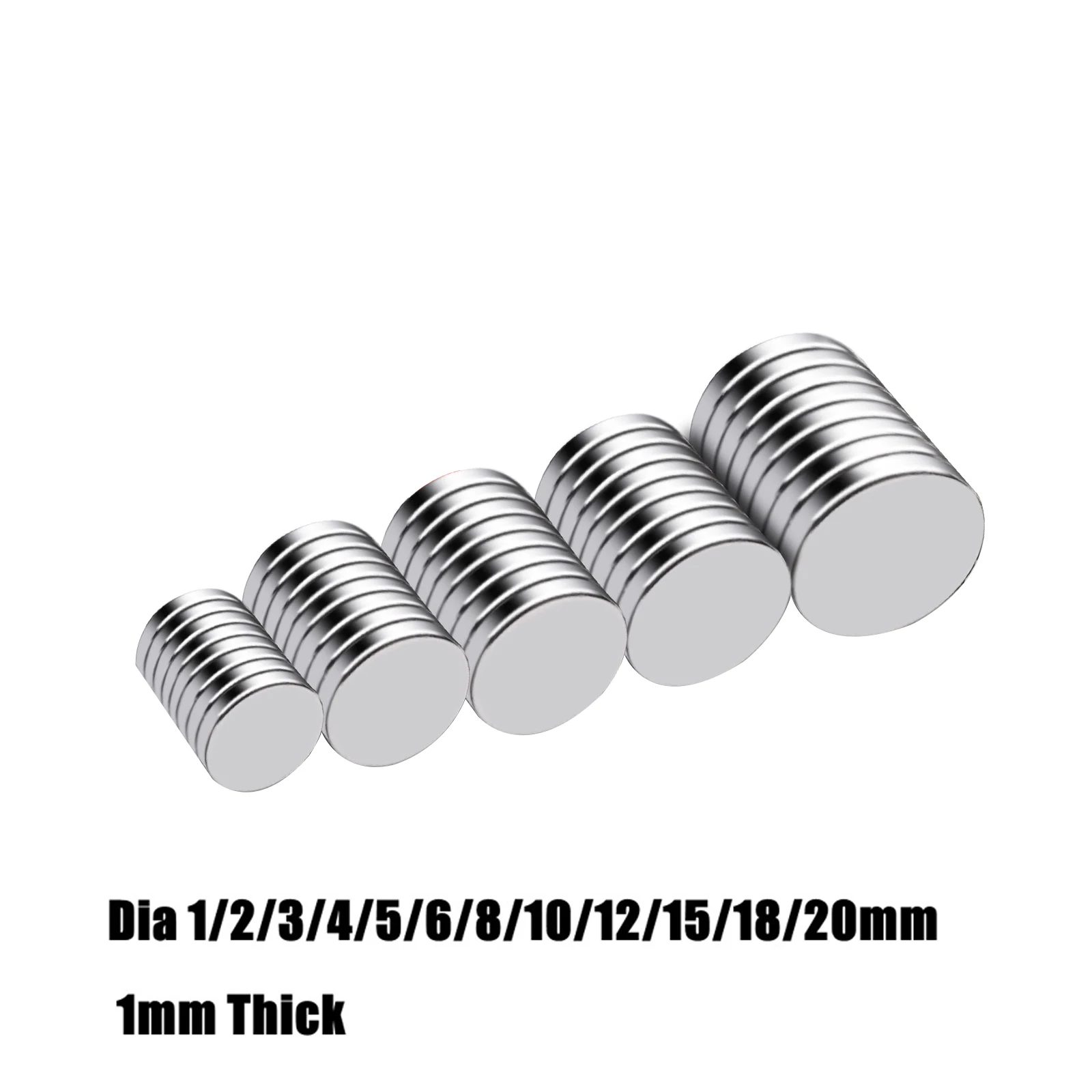 

1mm Super Strong Magnets NdFeB Neodymium Thin Small Disc Magnet Permanent N38 Dia 1/2/3/4/5/6/8/10/12/15/18/20mm imanes Disc
