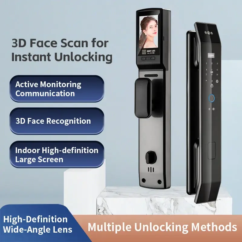 Умный дверной замок Glomarket Tuya с Wi-Fi Биометрическим 3D распознаванием лица