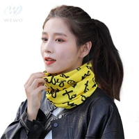 autumn winter printed neckerchief mask ponytail hats for woman fashion adult neck cover scarf warm female head caps cycling cap