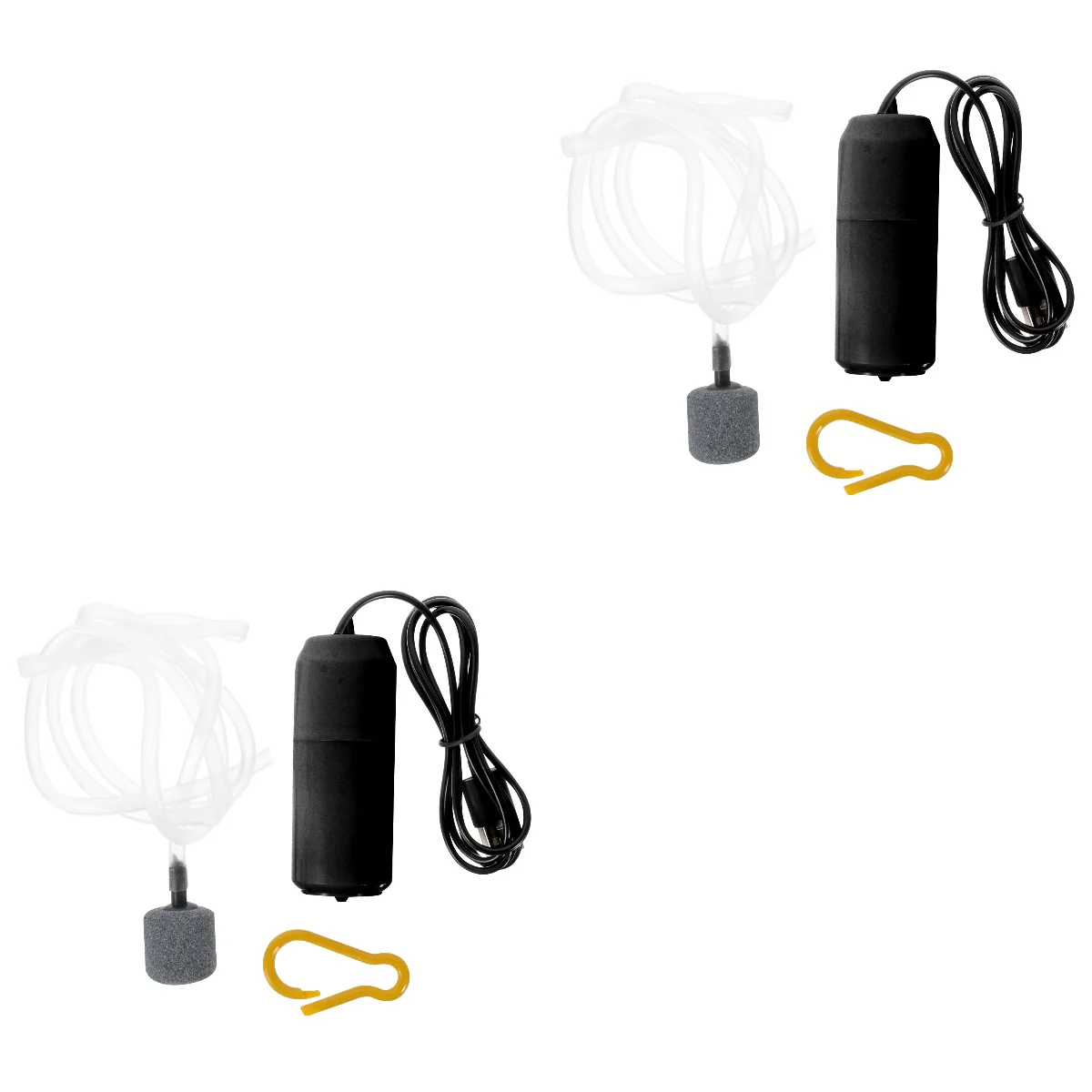 

2 Sets Pump Plastic Air Mini Portable Bubbler Aquarium Tube Stone USB Supply Aerator Filter