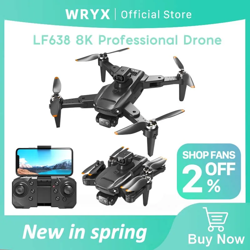

WRYX LF638 6K HD Dual Camera Drone RC Optical Flow Positioning 4K Brushless Motor Quadcopter Obstacle Avoidance Helicopter Gift