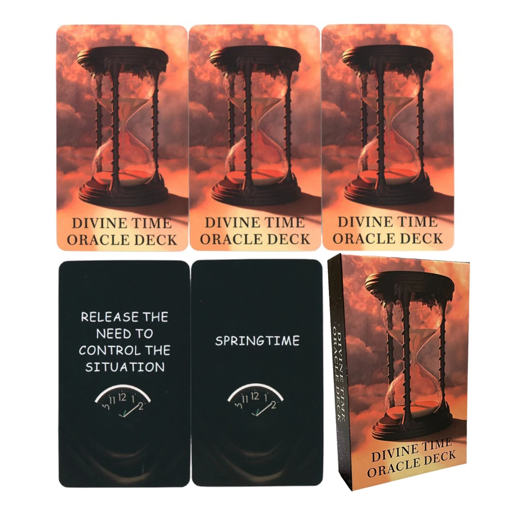 

Divine Time Oracle Deck English Thick Tarot High Quality 12x7 Cards Unique Runes Divination Prophet in Box