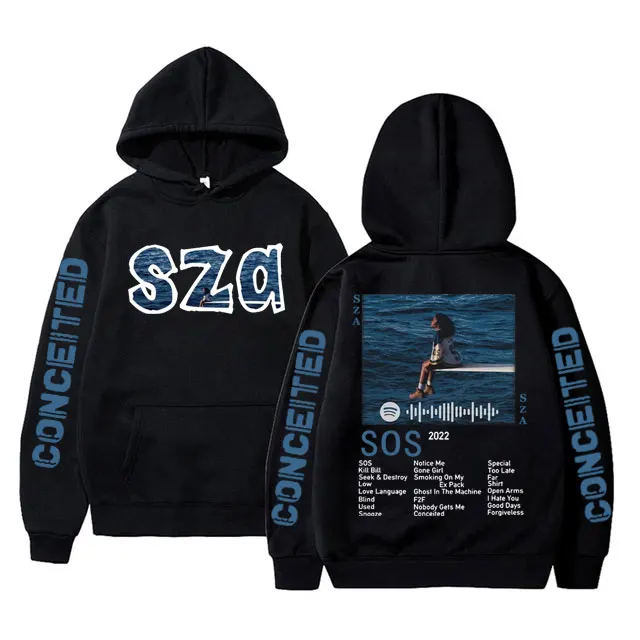 

Двухсторонняя толстовка с рисунком музыкального альбома SOS, для мужчин и женщин, винтажный пуловер большого размера с капюшоном, Мужская свободная толстовка, одежда в стиле хип-хоп