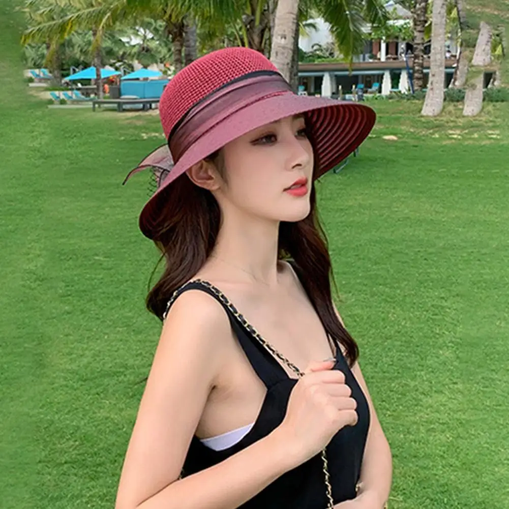 

Летняя шляпа от солнца, декоративная женская шляпа от солнца с глубоким УФ-излучением и цветочным декором, женская шляпа от солнца, головной убор