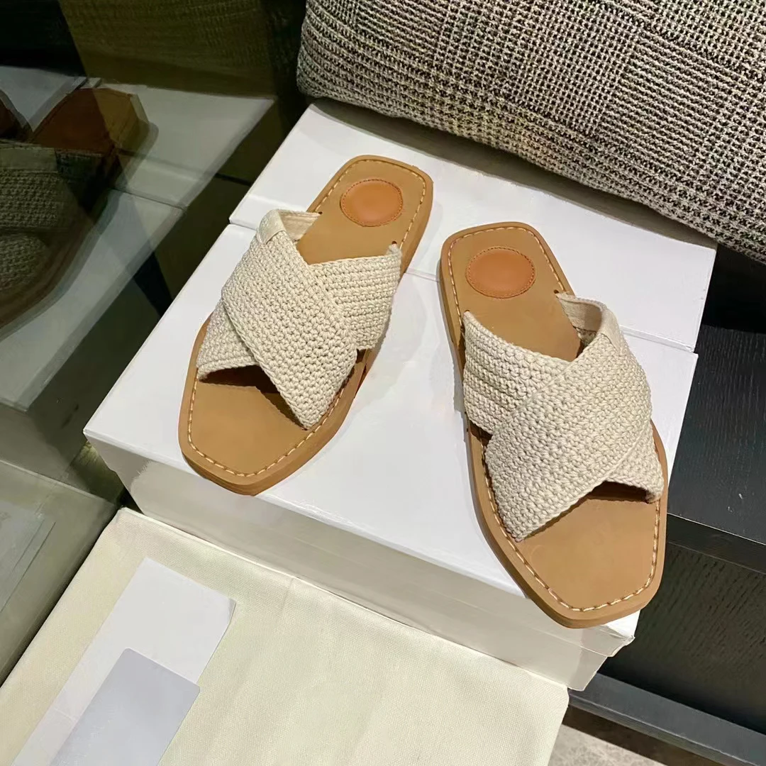 

Ollymurs summer cross woven sandals with Roman slipper flats for comfortable outdoor beach vacations