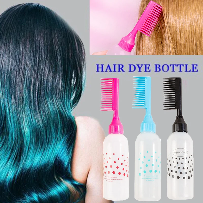 Hairdresser'S Hair Dye Bottle Soft Plastic Hair Applicator Bottle Brush Coloring Smudge Tool Reusable Styling Tool Hair Coloring