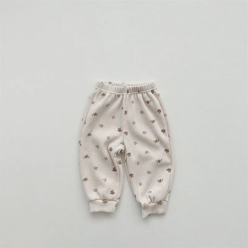 Freely Move Autumn Winter Fashion Girls Floral Cotton Clothes Sets Kids Warm Long Sleeve Sweater Pants 2pcs Set Baby Girl Outfit