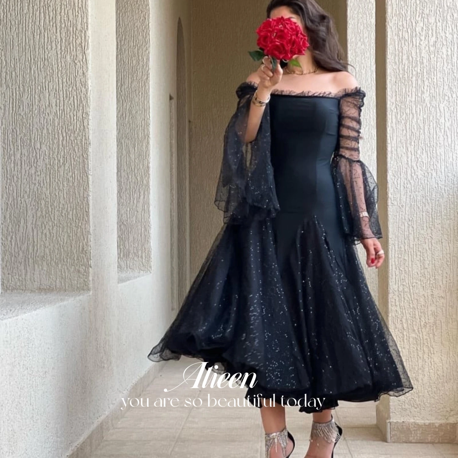 

Aileen Black Party Dress for Wedding Guest Dresses for Women Lace Luxurious Women's Evening Dresses Woman Elegant Reunion Prom