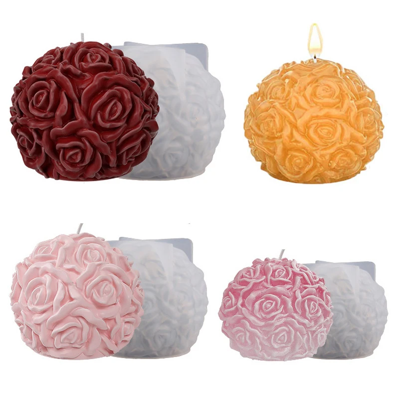 Силиконовая форма 3D в виде Розы свечи смолы для литья на День святого Валентина
