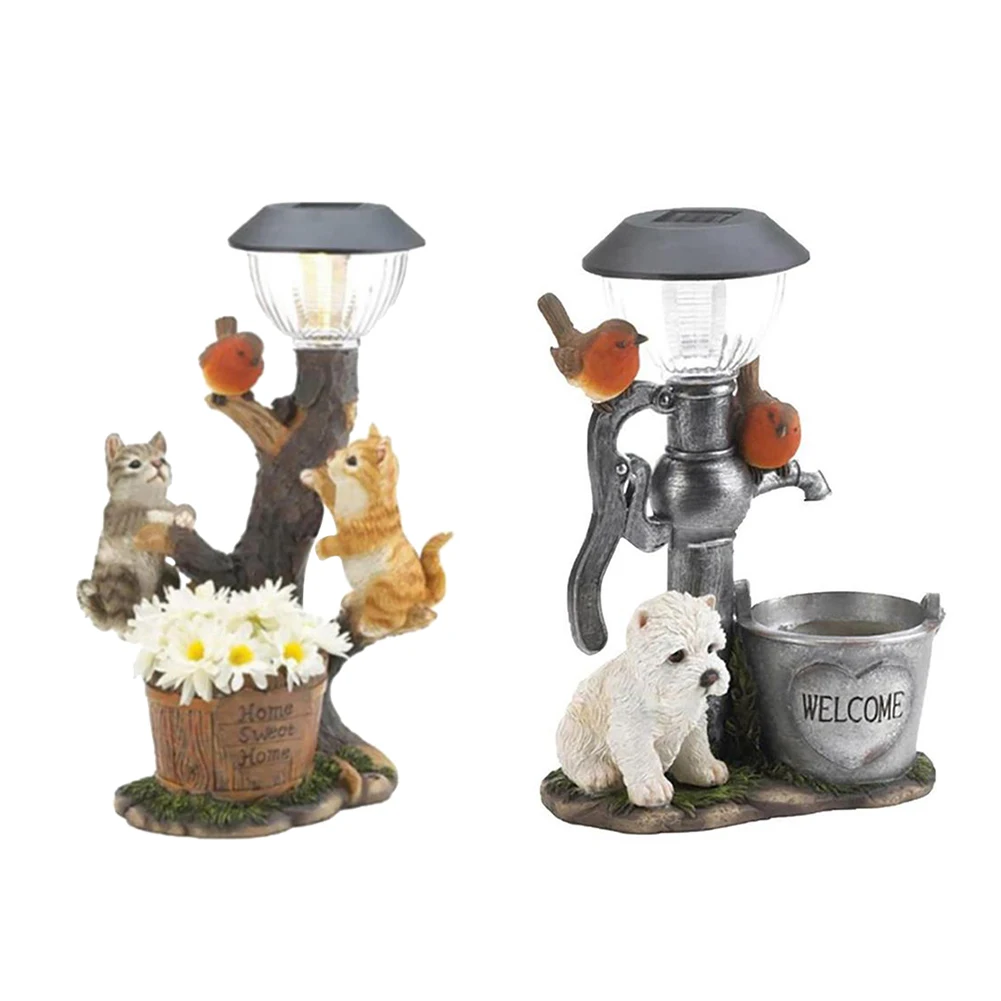 

Декоративные украшения для сада, красивое украшение для комнат, домашних животных на солнечной энергии, полимерные статуи, уличное украшен...