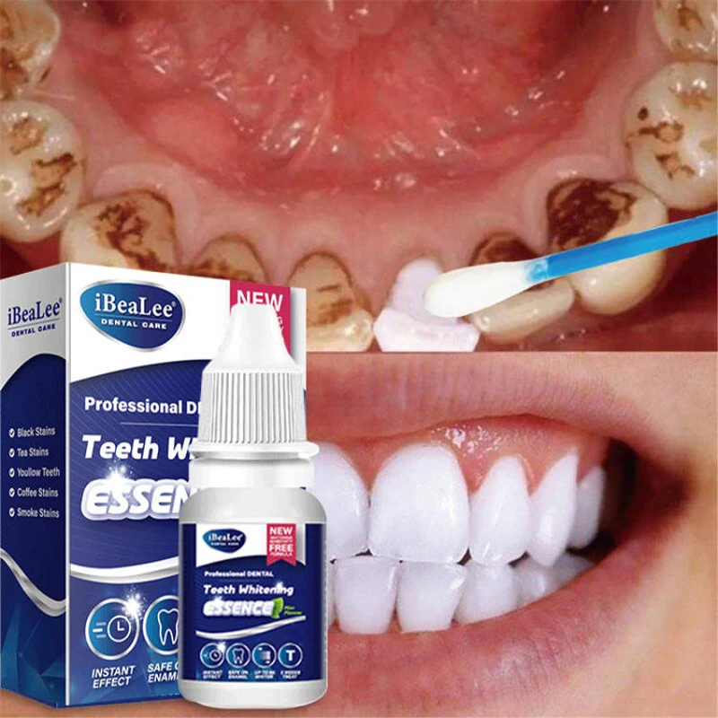 

iBeaLee Teeth Whitening Serum Remove Yellow Plaque Smoke Coffee Stains Cleaning Oral Hygiene Fresh Breath Essence Oral Care 10ml