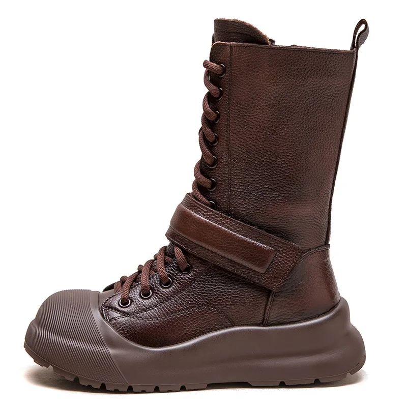 DRKANOL роскошные дизайнерские ботинки до середины икры из натуральной коровьей