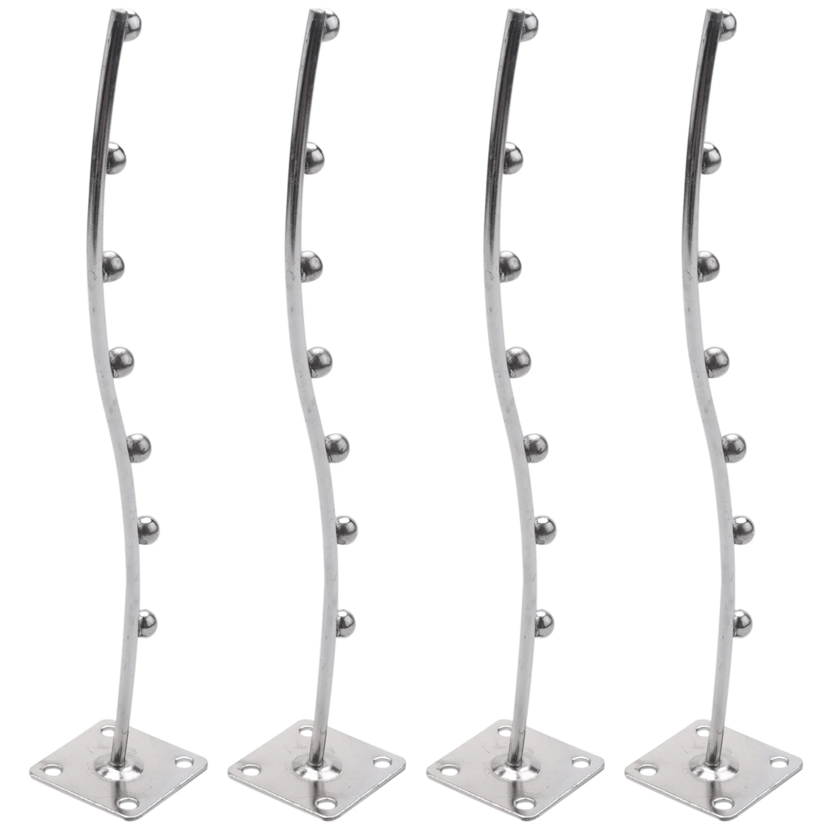 

4X Wall Mount Waved Waterfall Hanger Rack 7 Beads Garment Display Hooks